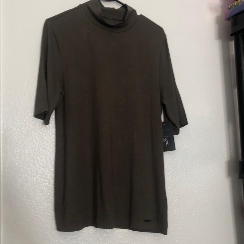 Magaschoni Turtleneck Women Top L Truffle NWT